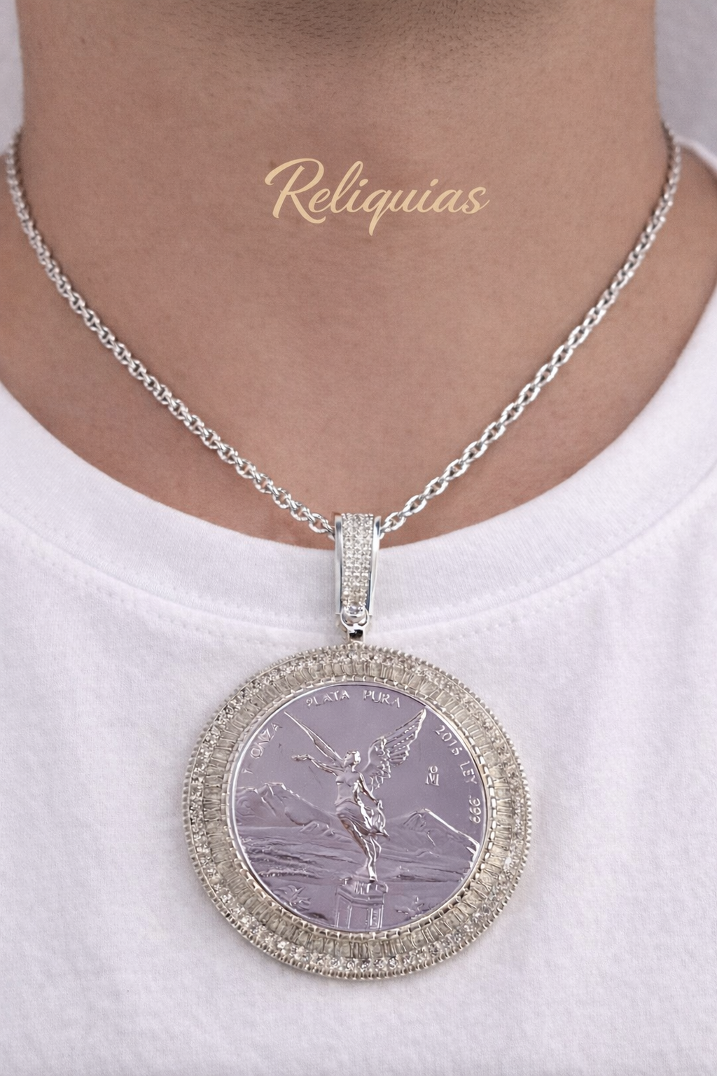 Dije Onza Libertad Plata .999 con Microzirconias